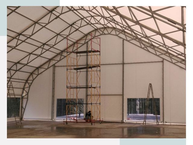 Шатровые ангары в Медногорске